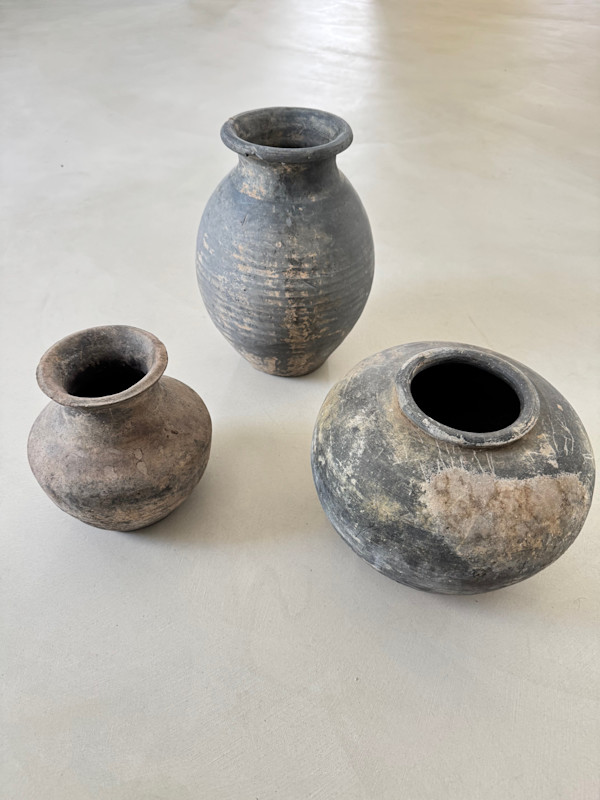 A Group of Three Chinese Earthenware Vessels. Circa Han Dynasty or earlier, Image 1.