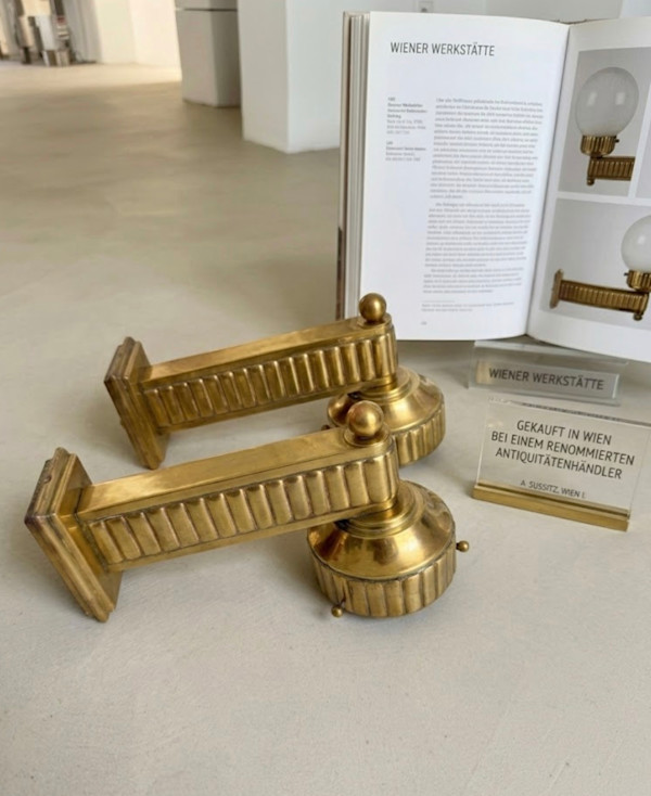 Wiener Werkstätte Style Wall Lamps. Attribution: In the Style of Josef Hoffmann (1870–1956)., Image 7.