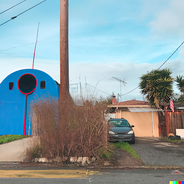 photo-of-a-modern-concrete-house-round-windows-in-blue by anna newman