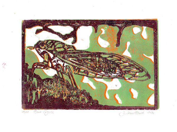 Une Cigale,  Monoprints #3 by Julia Kaulbach