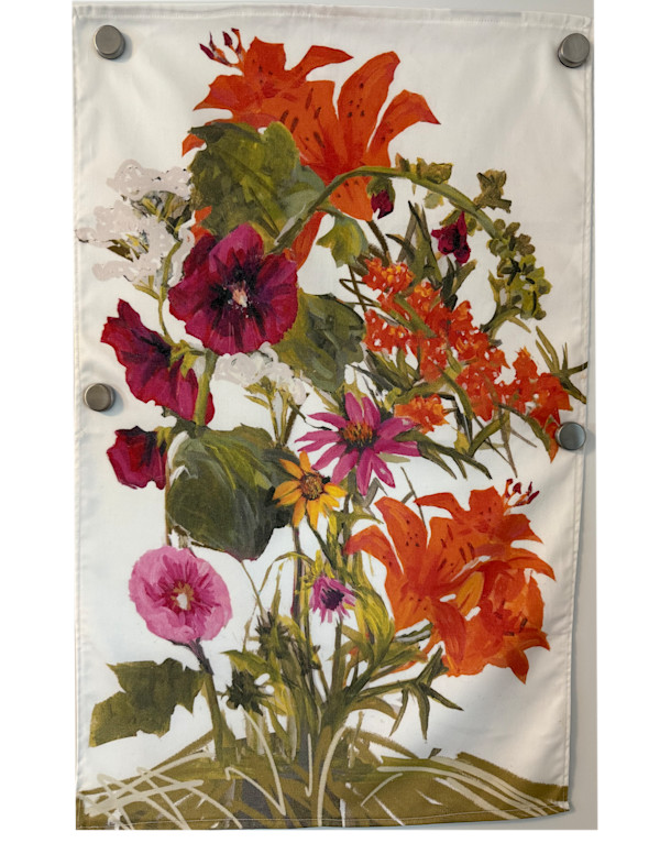 Orange Lilly tea towel by nikki