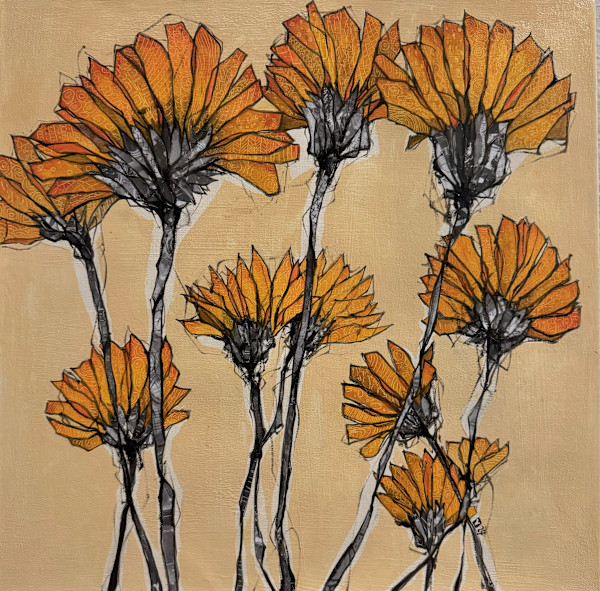 Yellow Flowers 12x12 inches 1/10 by Young Kim