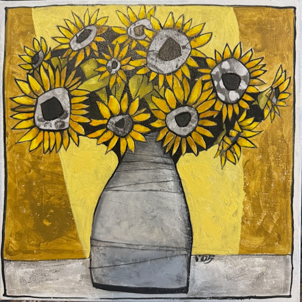 Sunflower Vase 12x12 1/10 by Young Kim