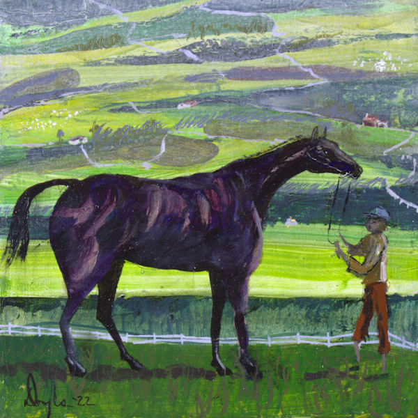 Horse And Trainer by Douglas Black