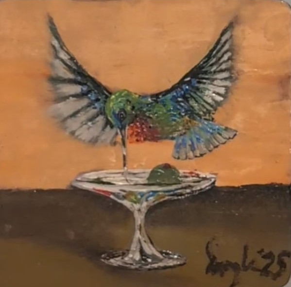 Hummingbird Sips Martini by Douglas Black