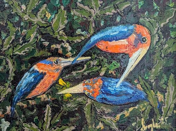 Endangered Guam Kingfishers by Douglas Black