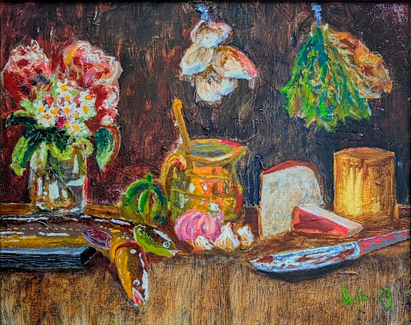 Fresh Eels And Cheese, Still Life by Douglas Black