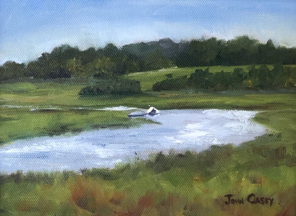 Marsh at High Tide (plein air) by John Casey