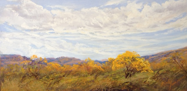 Cottonwoods on the Rio Grande by Lindy Cook Severns