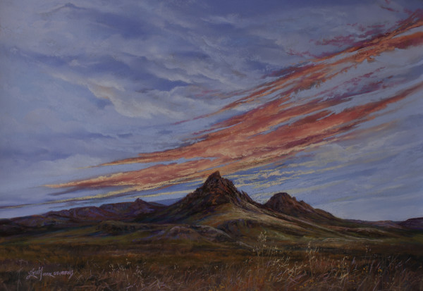 Fall Colors Mitre Peak at Dawn by Lindy Cook Severns