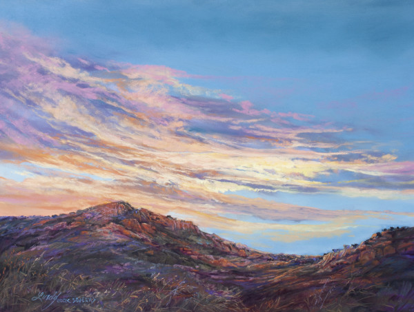 Sunset Paints the Texas Mountains by Lindy Cook Severns