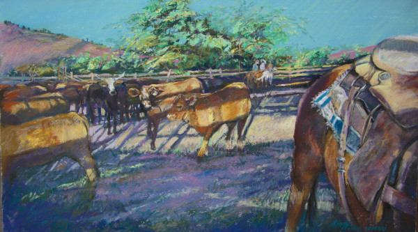 Sorting Cattle By Morning Light by Lindy Cook Severns
