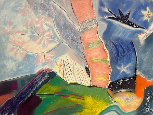 Pink Blossoms with Ladder by Daniel Tucker, Image 1.