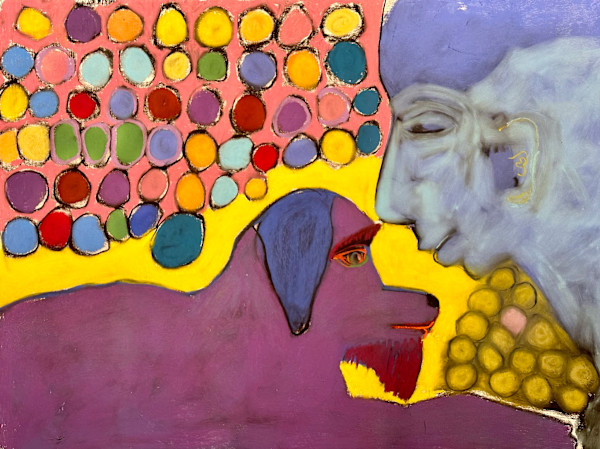 Black Dog Looking for the Ball in a Field of Sunflowers by Daniel Tucker