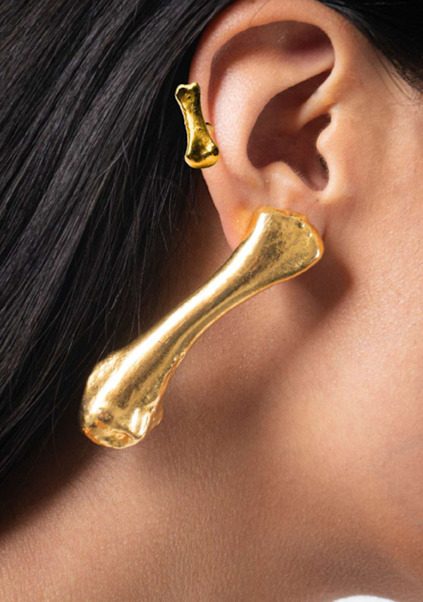 Arete hueso Maxi oro by Valentina Quintero