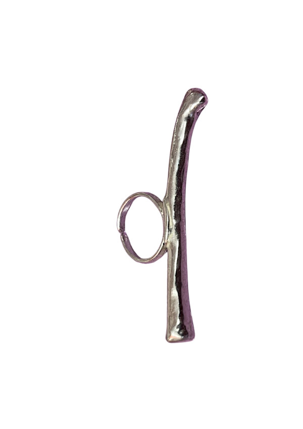 Anillo mini super delgado largo plata by Valentina Quintero