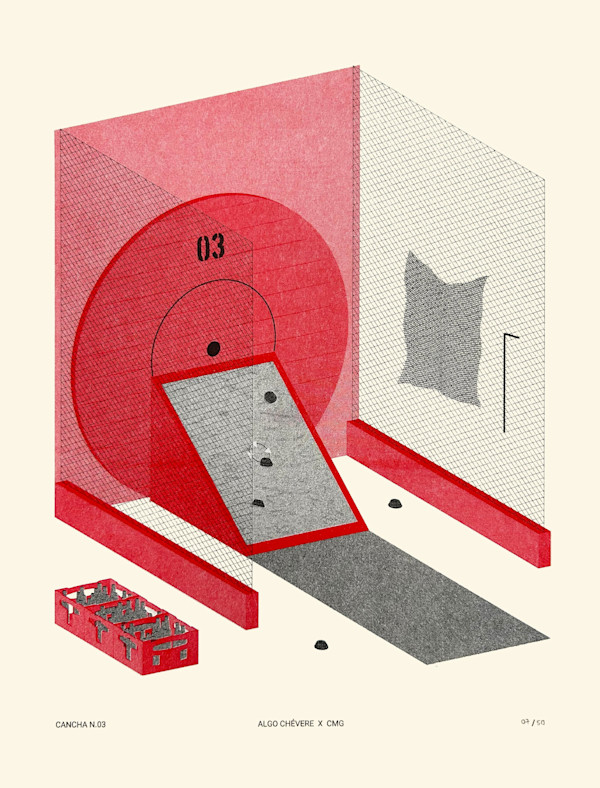 Cancha de tejo no. 3 roja by Catalina Mutis Algo Chevere