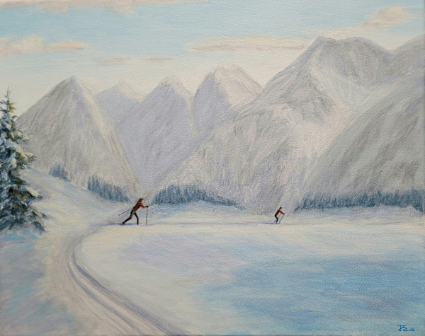 Skiing the Mountain Trails by JM Sutherland, Image 1.