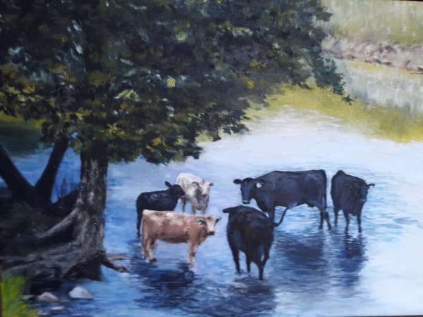 Indian Creek Cows by Judith Bair