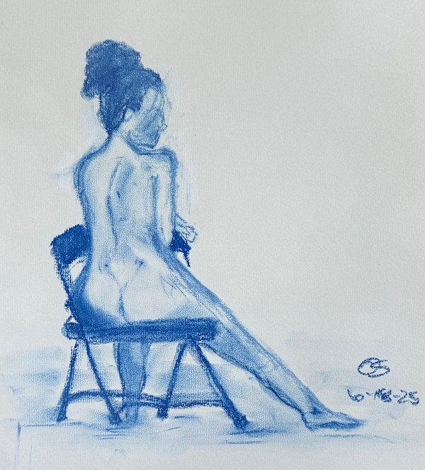 Phoebe on a Metal Chair by Olivia Sanchez