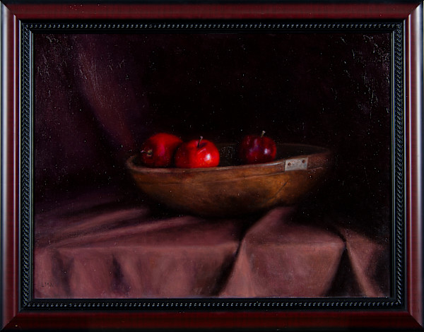 Apples in wooden bowl by Linda M. Niemeyer