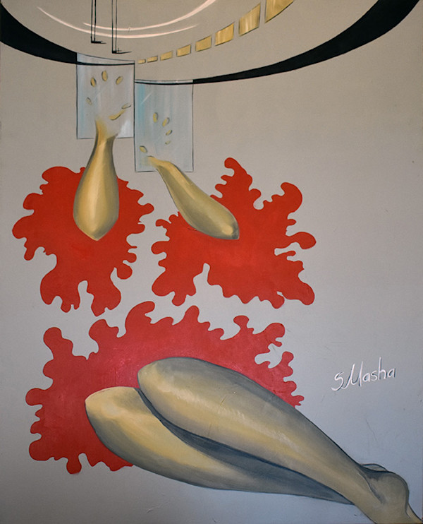 Lady In Red 5 by Masha Schwartz Art