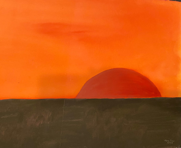 Original Watercolor Painting - Blood Sun by Marie Louise Bosin