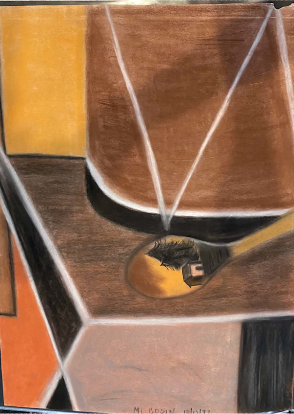 Original Chalk Drawing - Childhood Musical Instruments by Marie Louise Bosin