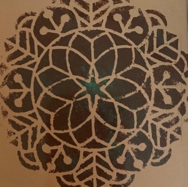 Mandala Red Gold Green by Marie Louise Bosin, MA