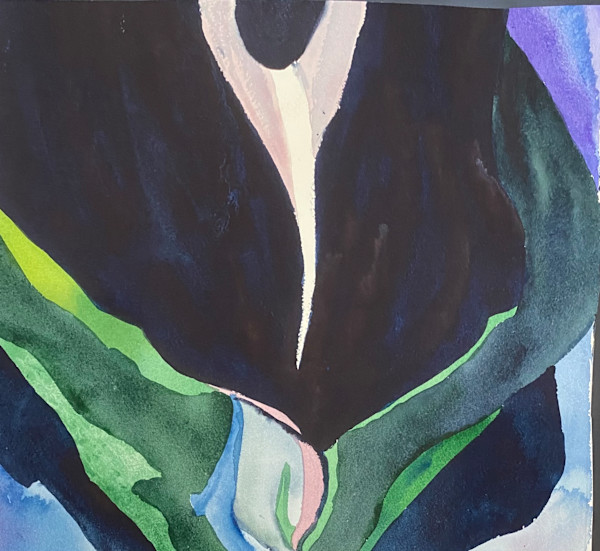 Original Watercolor Lily Experiment by Marie Louise Bosin