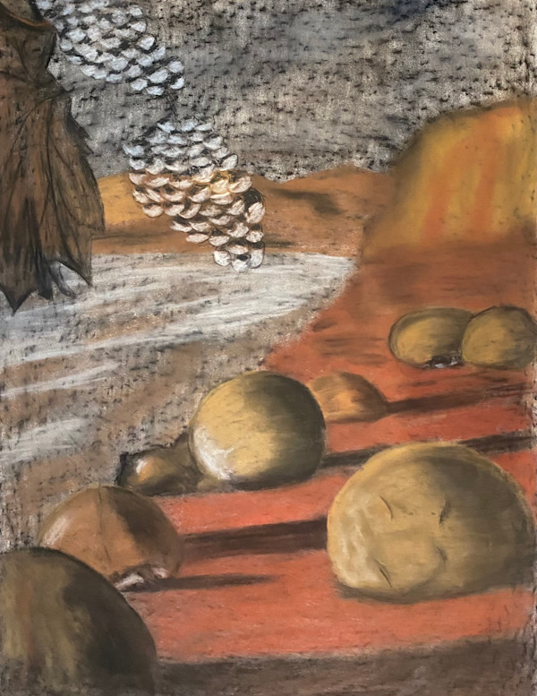 Original Chalk Drawing - Mars Desert by Marie Louise Bosin