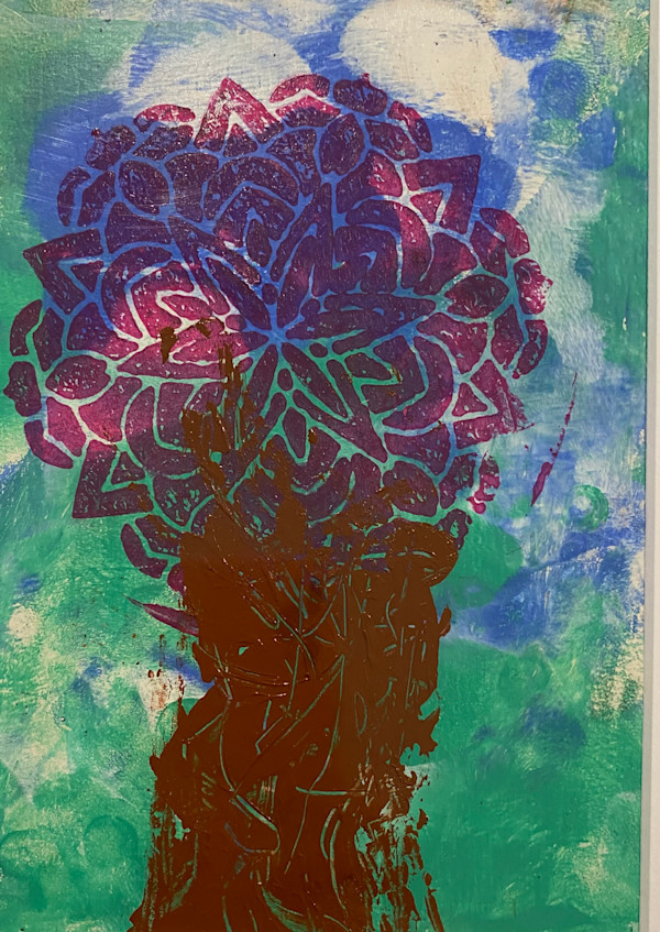 Original Gelli Plate Printing - Smudging by Marie Louise Bosin