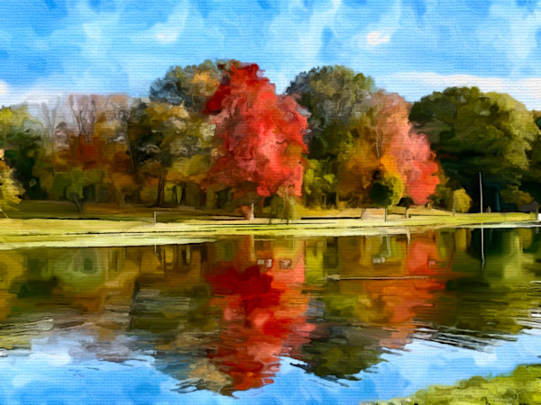 Reflections on Painted Leaves by Daniel Butler