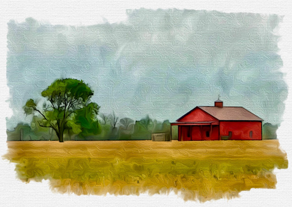Red barn & tree by Daniel Butler