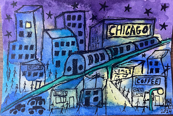 Chicago skyline by Bad Art Global