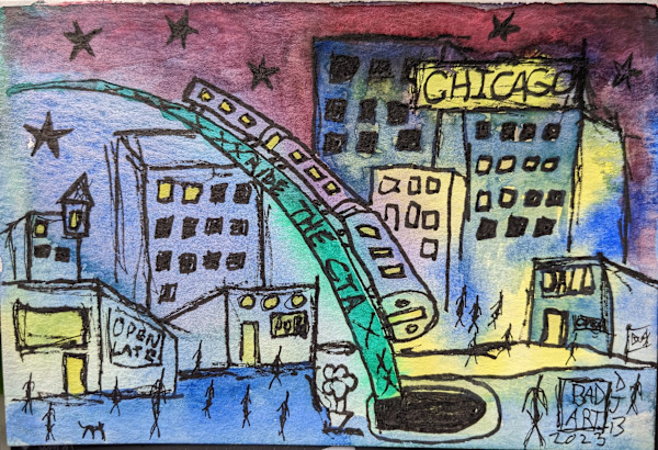 Chicago Neighborhood Skyline by Bad Art Global