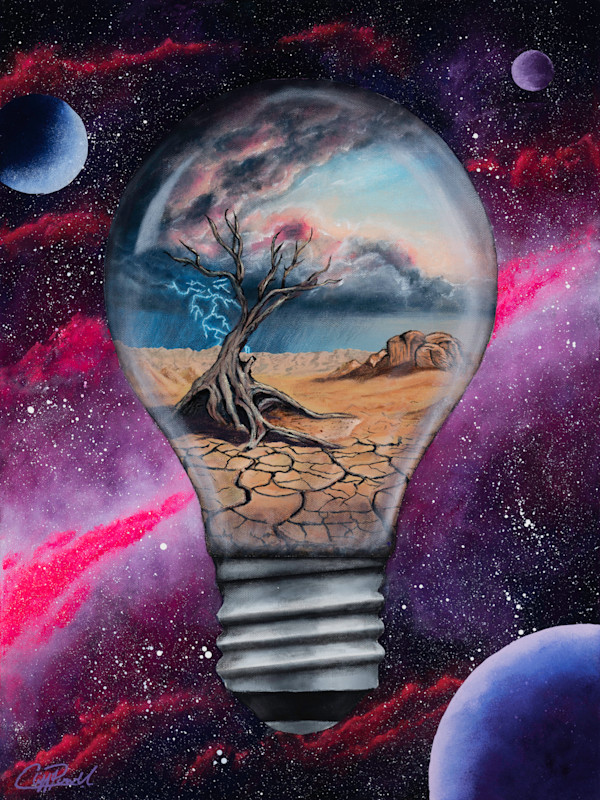 A Single Lightbulbs Glow, A Universe of Ideas by Cliff Powell, Image 1.