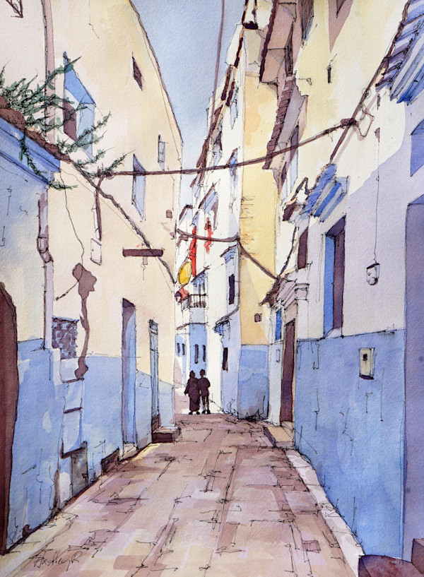 A Quiet Walk, Chefchaouen, Morocco by Hadley Rampton
