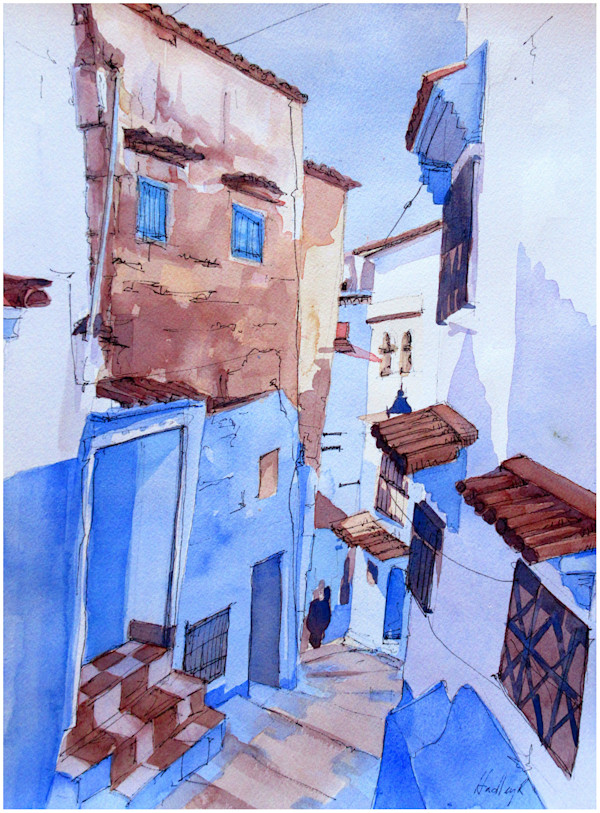Steps, Chafchaouen, Morocco by Hadley Rampton