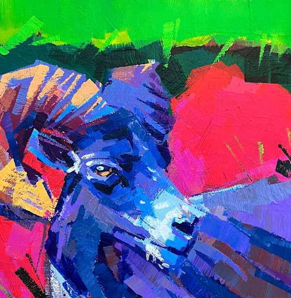 Big Horn Sheep in Blue by Laura Green