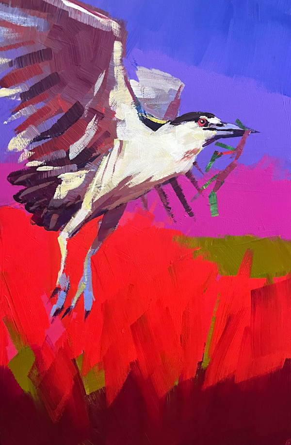 Heron in Flight by Laura Green