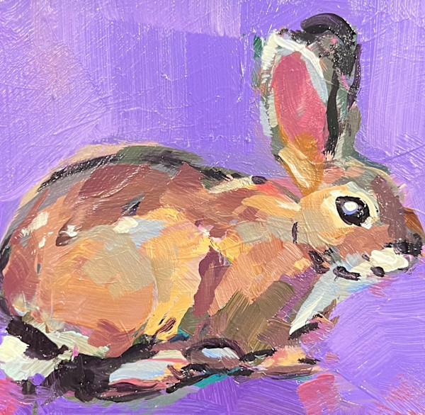 Brush Rabbit in Purple by Laura Green