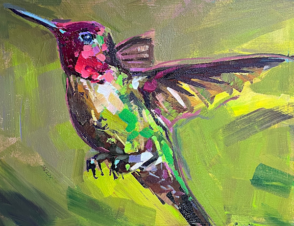 Hovering Allen's Hummingbird by Laura Green