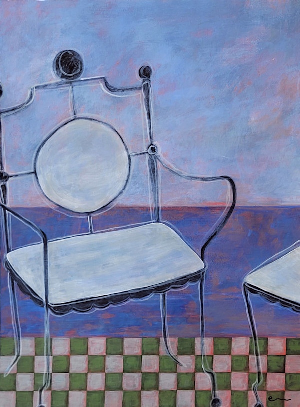 Cafe Chairs in Blue by Emily Bharatiya