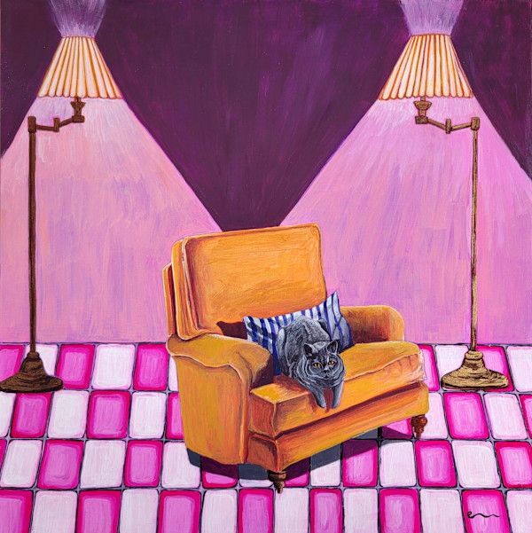 The Goldenrod Chair In The Lamplight by Emily Bharatiya