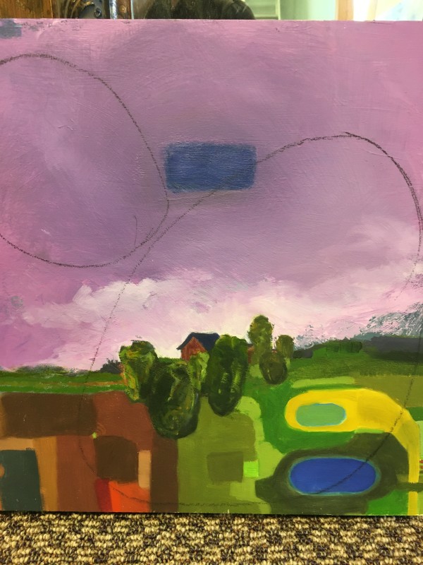 Farm with Purple Sky by Susan  Schiesser