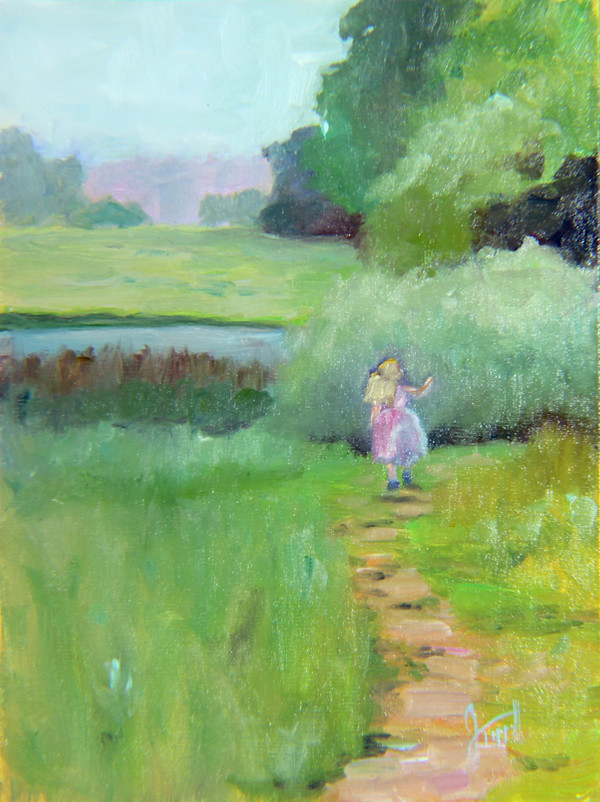 Joyful Girl on the Path by Janice Tippett