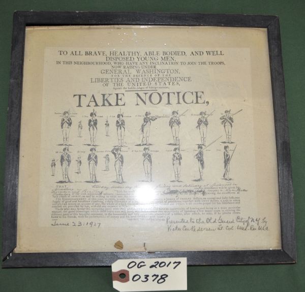 Notice to Join Troops under General Washington June 23, 1927