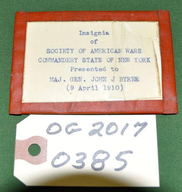 Note: Insignia of Society of American Wars Commandery State of New York