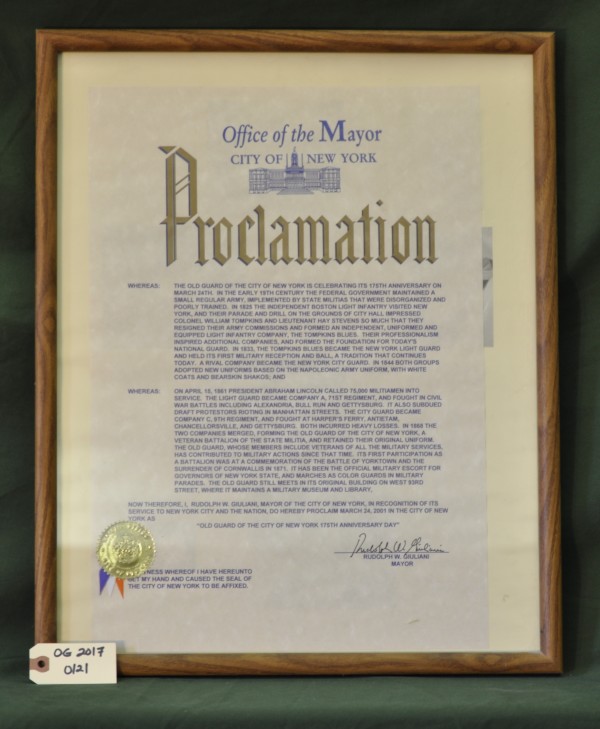 Proclamation Made by Mayor Rudolph W. Giuliani